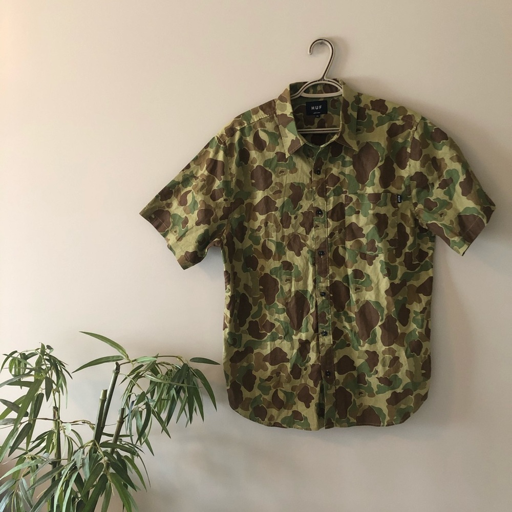 HUF camo button up